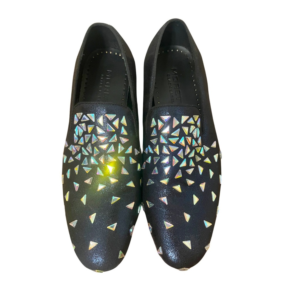 Moretti Black Label Dark Navy Embellished Men Loafers Size 9